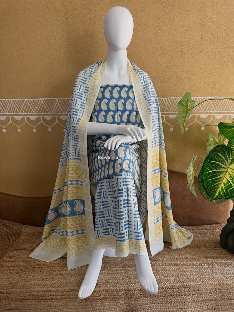 Indigo Bagh Print Suit