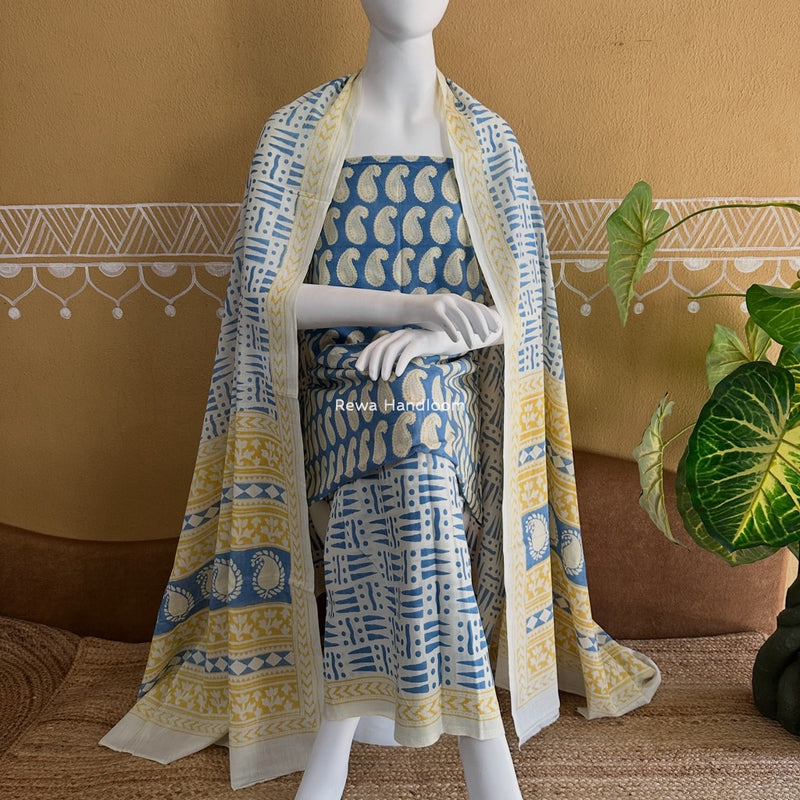 Indigo Bagh Print Suit