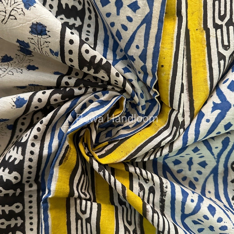 Cream Cotton Printed Saree CS014