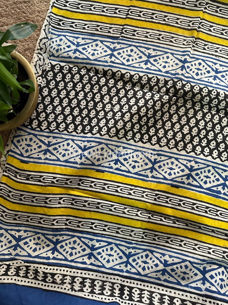 Cream Cotton Printed Saree CS014