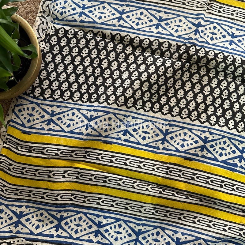 Cream Cotton Printed Saree CS014