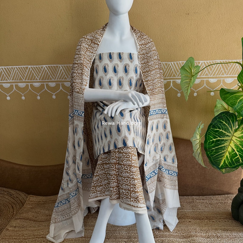Indigo Bagh Print Suit