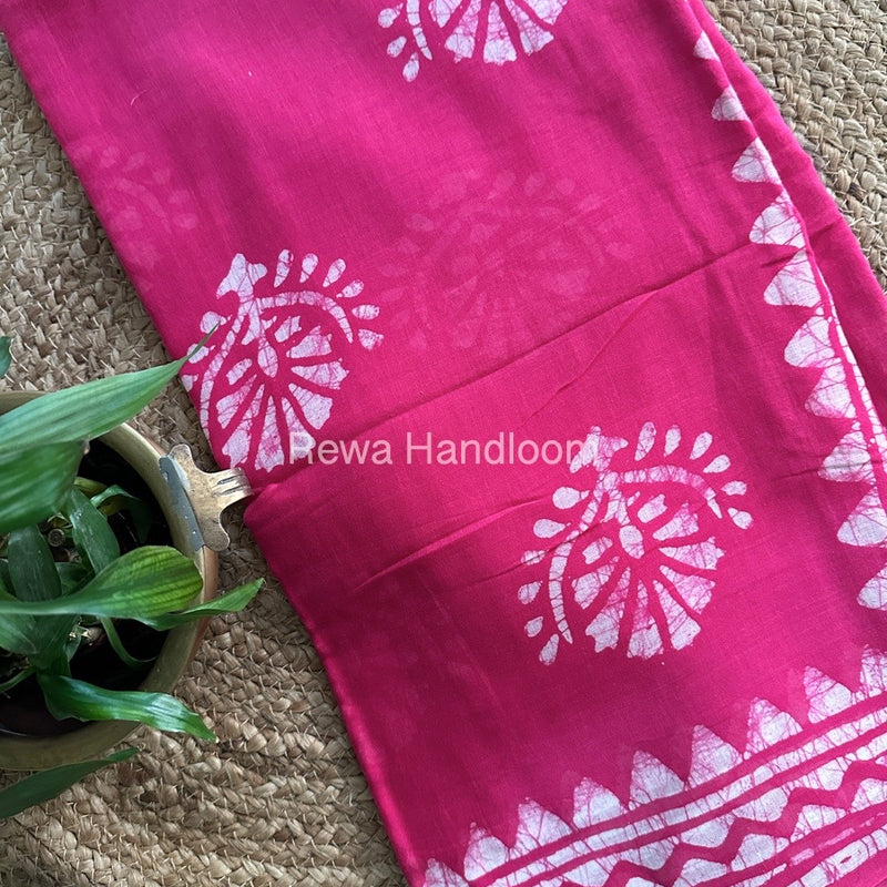 Pink Cotton Printed Saree CS030