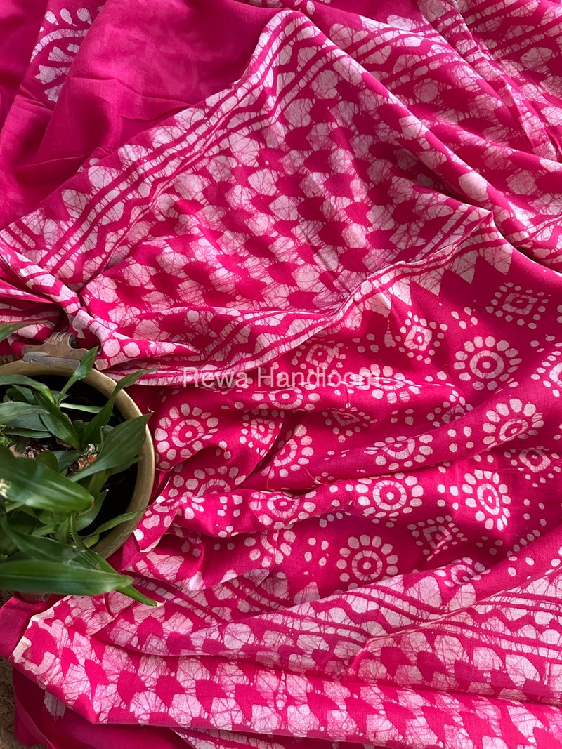 Pink Cotton Printed Saree CS030
