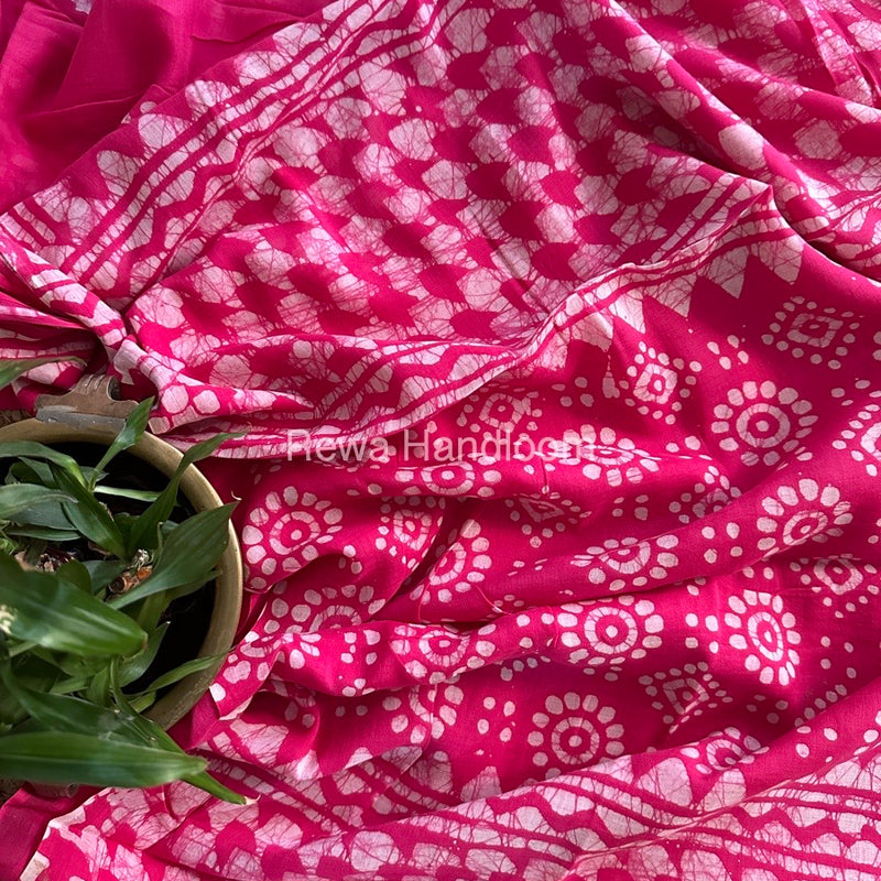 Pink Cotton Printed Saree CS030