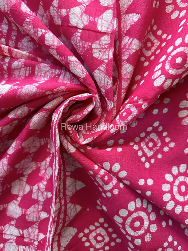 Pink Cotton Printed Saree CS030