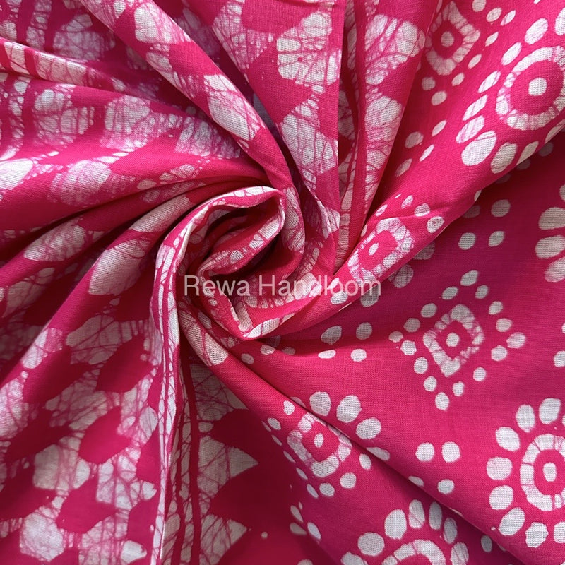 Pink Cotton Printed Saree CS030