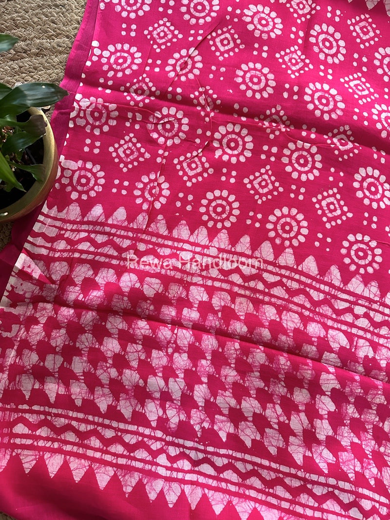 Pink Cotton Printed Saree CS030