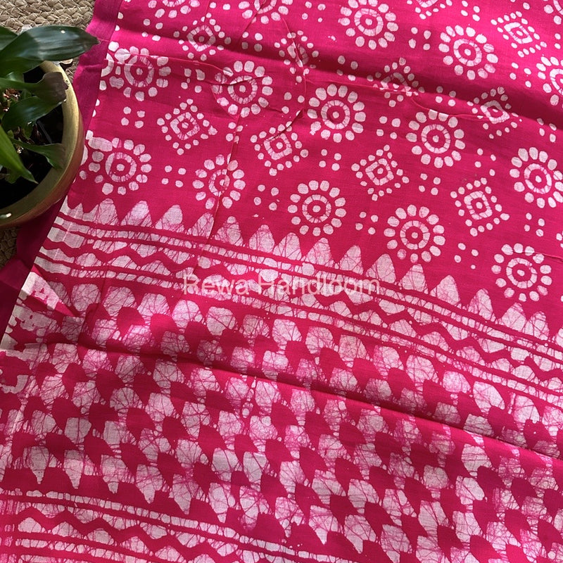 Pink Cotton Printed Saree CS030