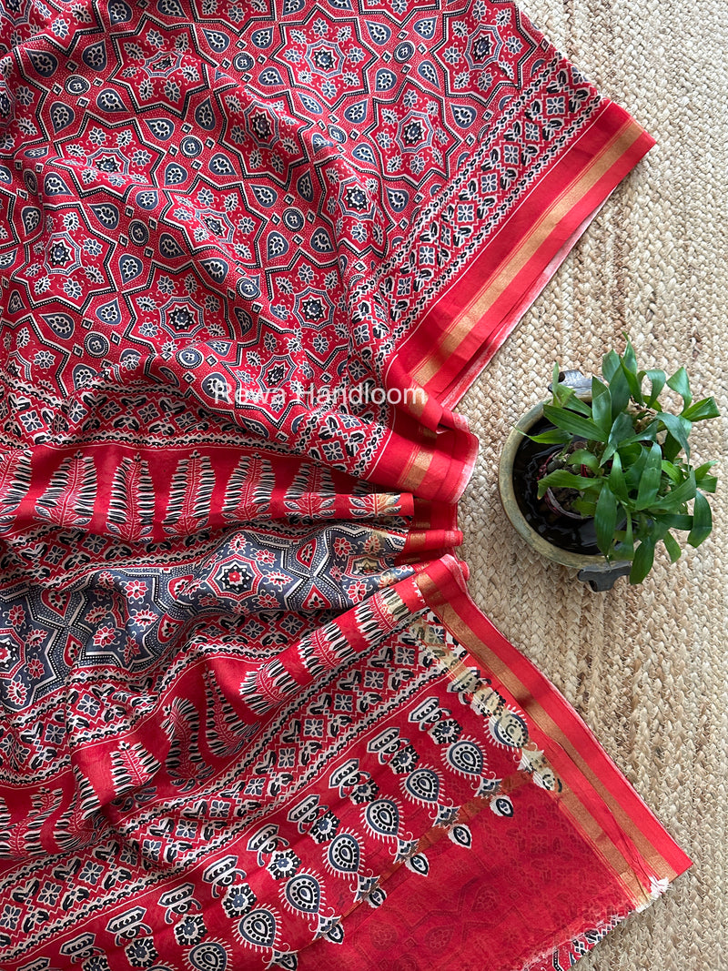  Chanderi Silk Printed Saree