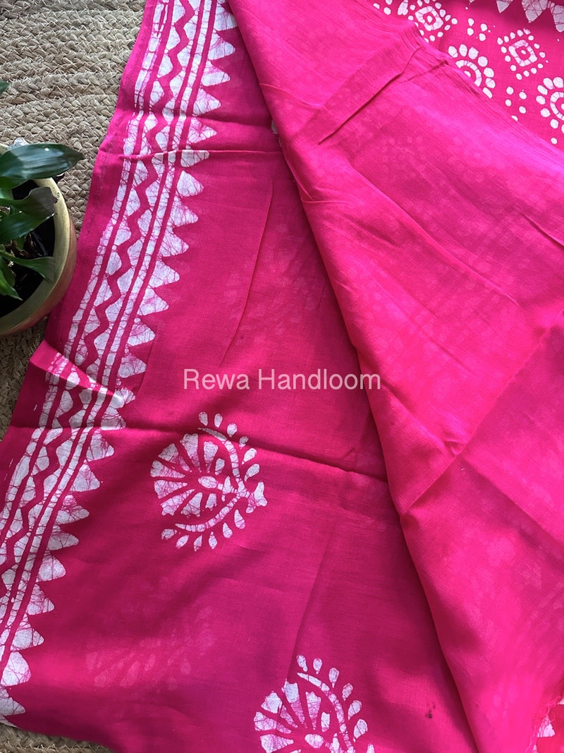 Pink Cotton Printed Saree CS030