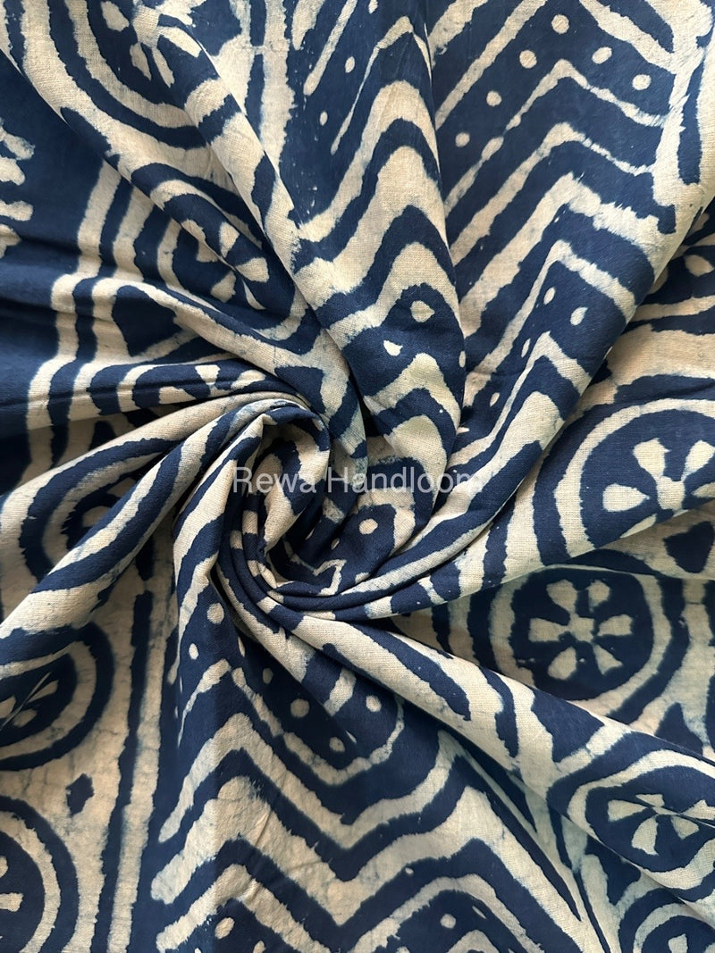 Blue Cotton Printed Saree CS032