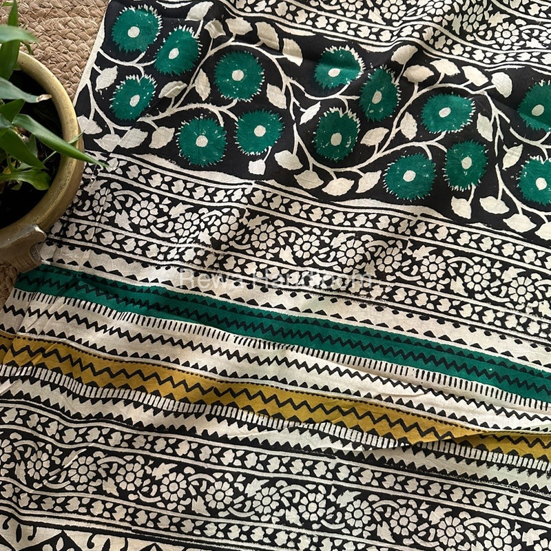 Cream Cotton Printed Saree CS033