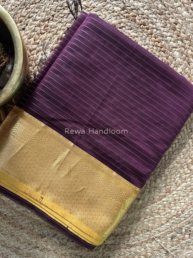Maheshwari wine Zari Linning Saree GL054