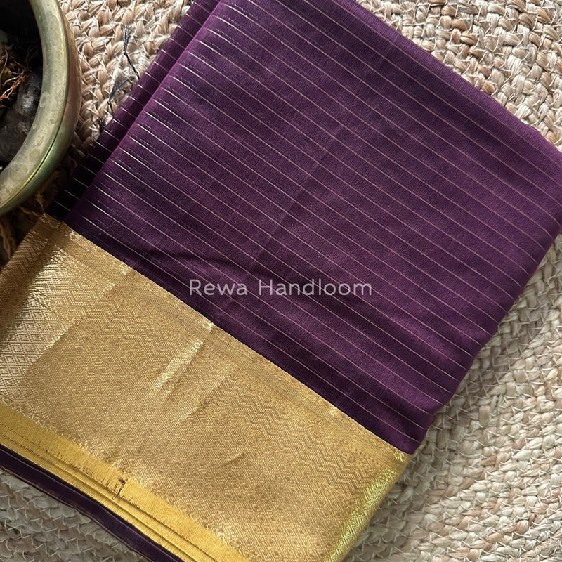 Maheshwari wine Zari Linning Saree GL054