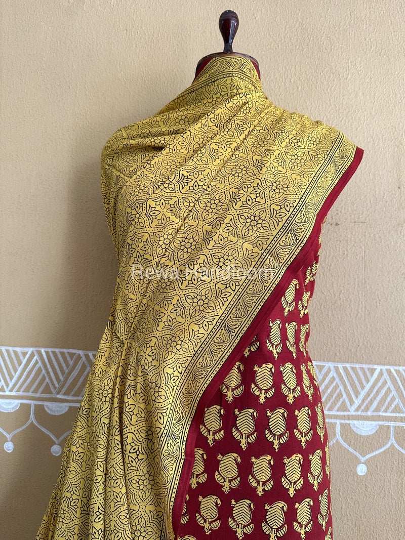 Red-Yellow Bagh Print Cotton Suit BCSP0159