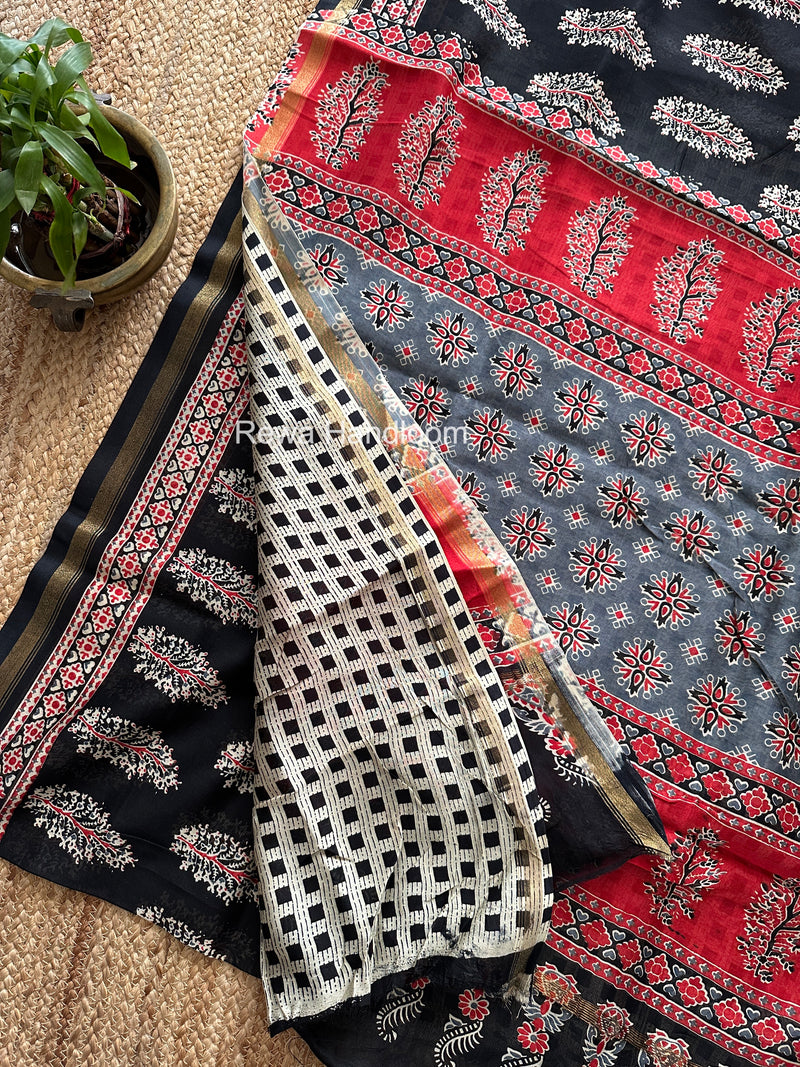  Chanderi Silk Printed Saree