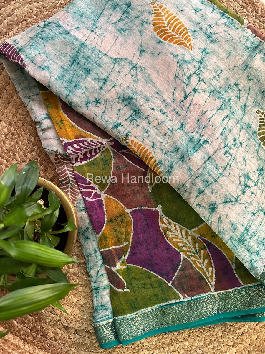 Maheshwari Batik Indonesian Print Saree