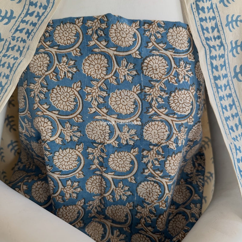 Blue-White Indigo Bagh Print Suit BCI036