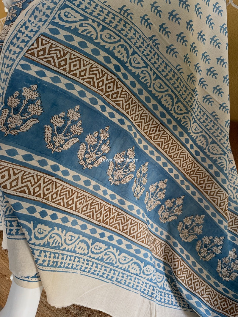 Blue-White Indigo Bagh Print Suit BCI036