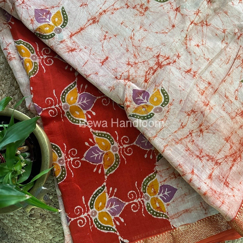 Maheshwari Batik Indonesian Print Saree