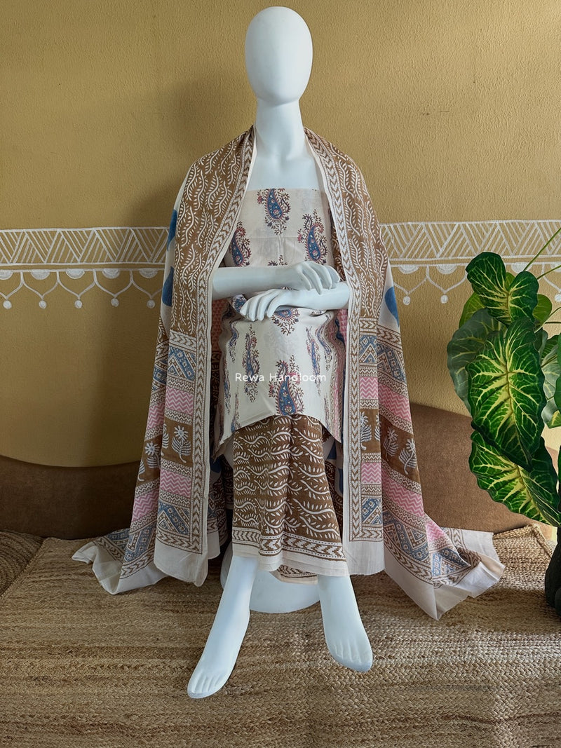 Indigo Bagh Print Suit
