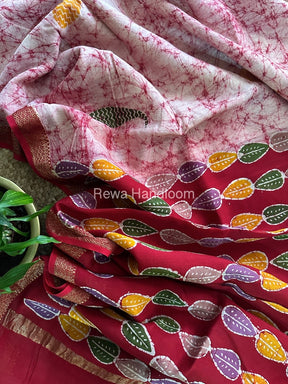 Maheshwari Pink Batik Indonesian Print Saree IBS030