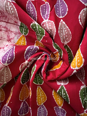 Maheshwari Pink Batik Indonesian Print Saree IBS030