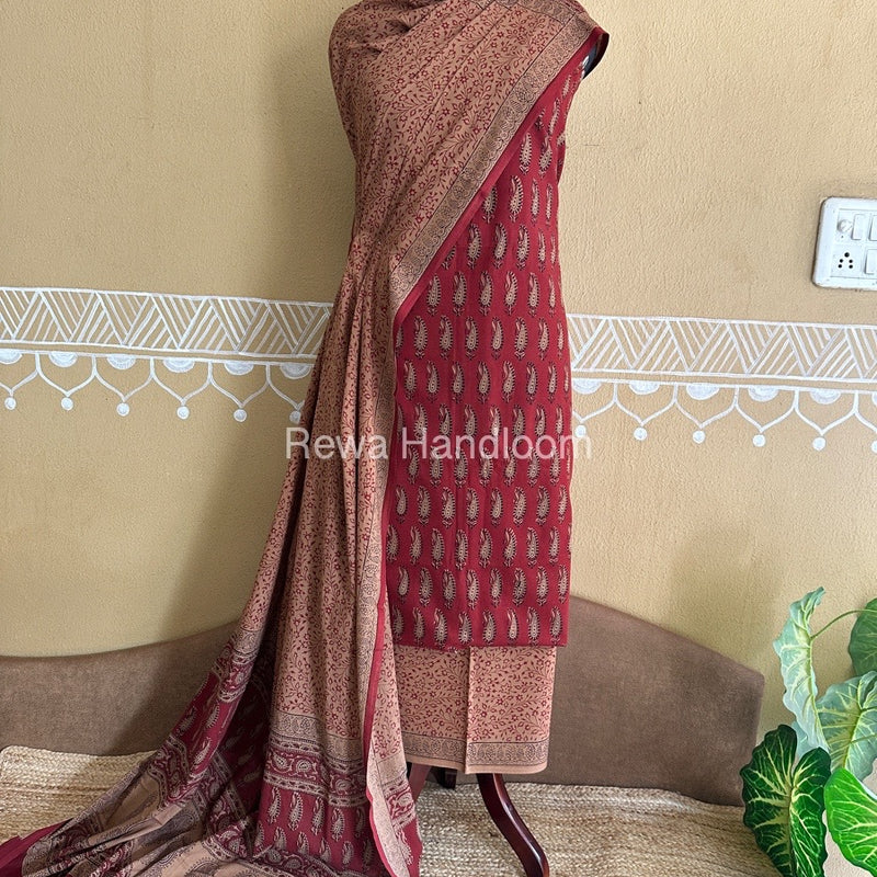  Bagh Print Cotton Suit