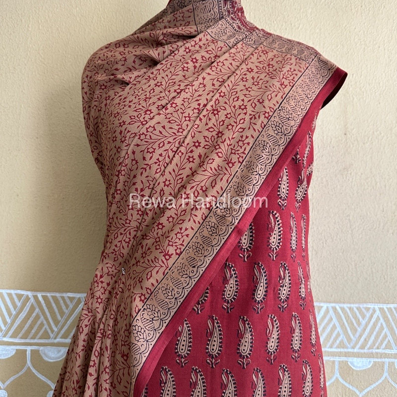 Red-Brown Bagh Print Cotton Suit BCSP0144
