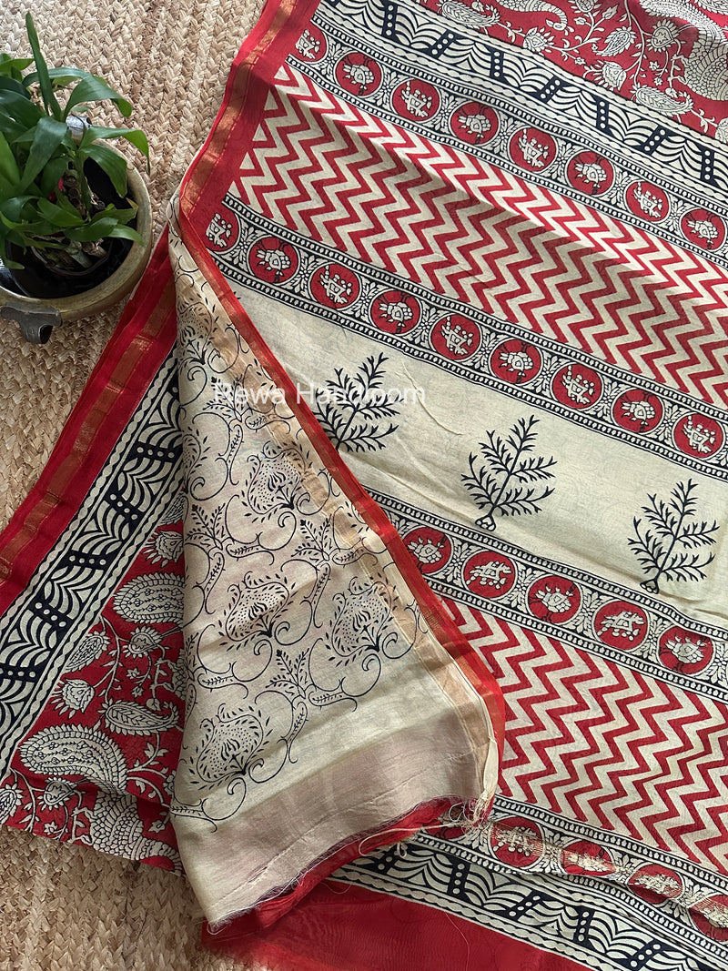  Chanderi Silk Printed Saree