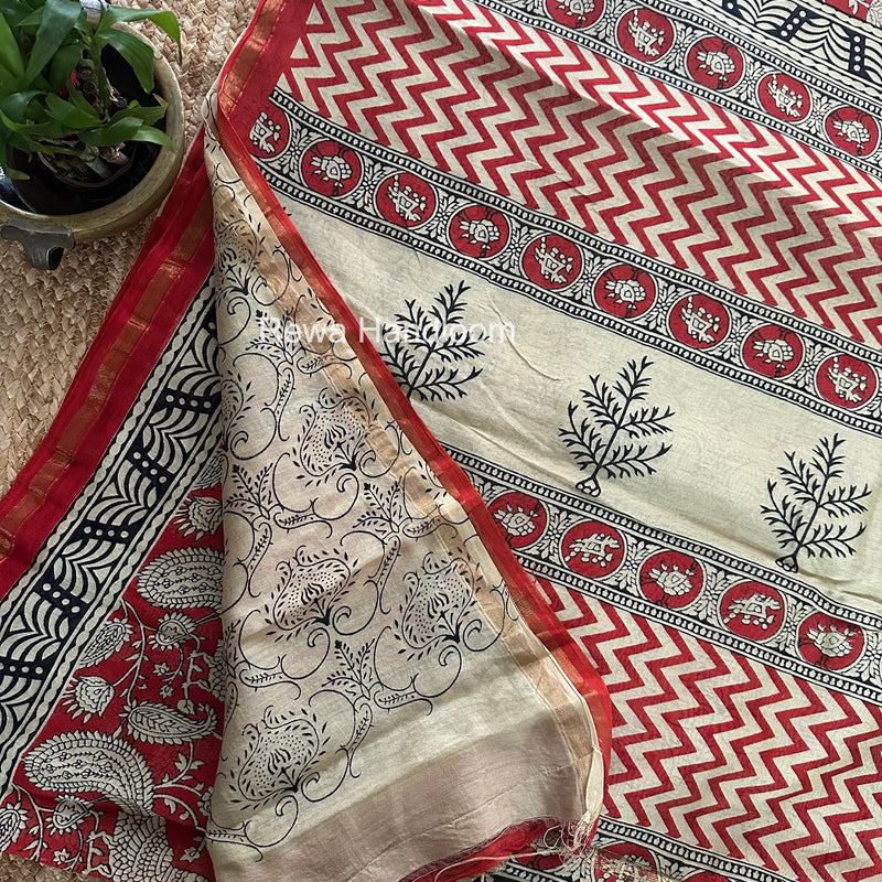  Chanderi Silk Printed Saree