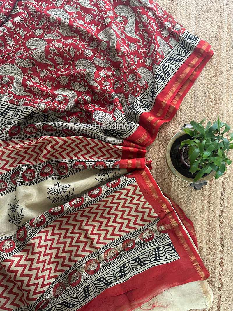  Chanderi Silk Printed Saree
