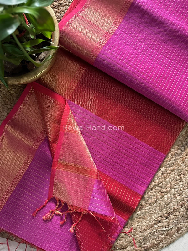 Maheshwari Zari Checks Saree