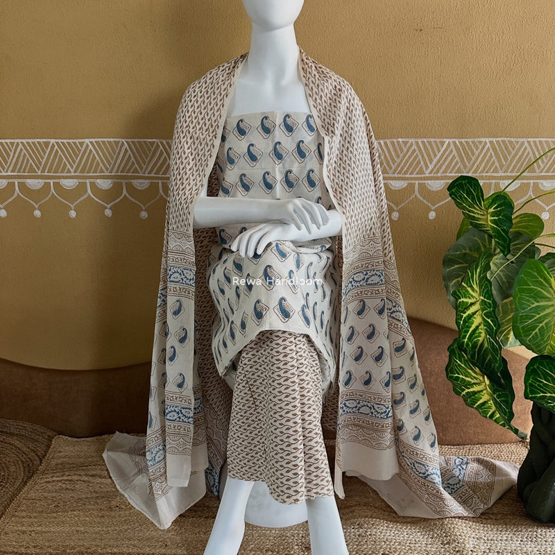 Indigo Bagh Print Suit