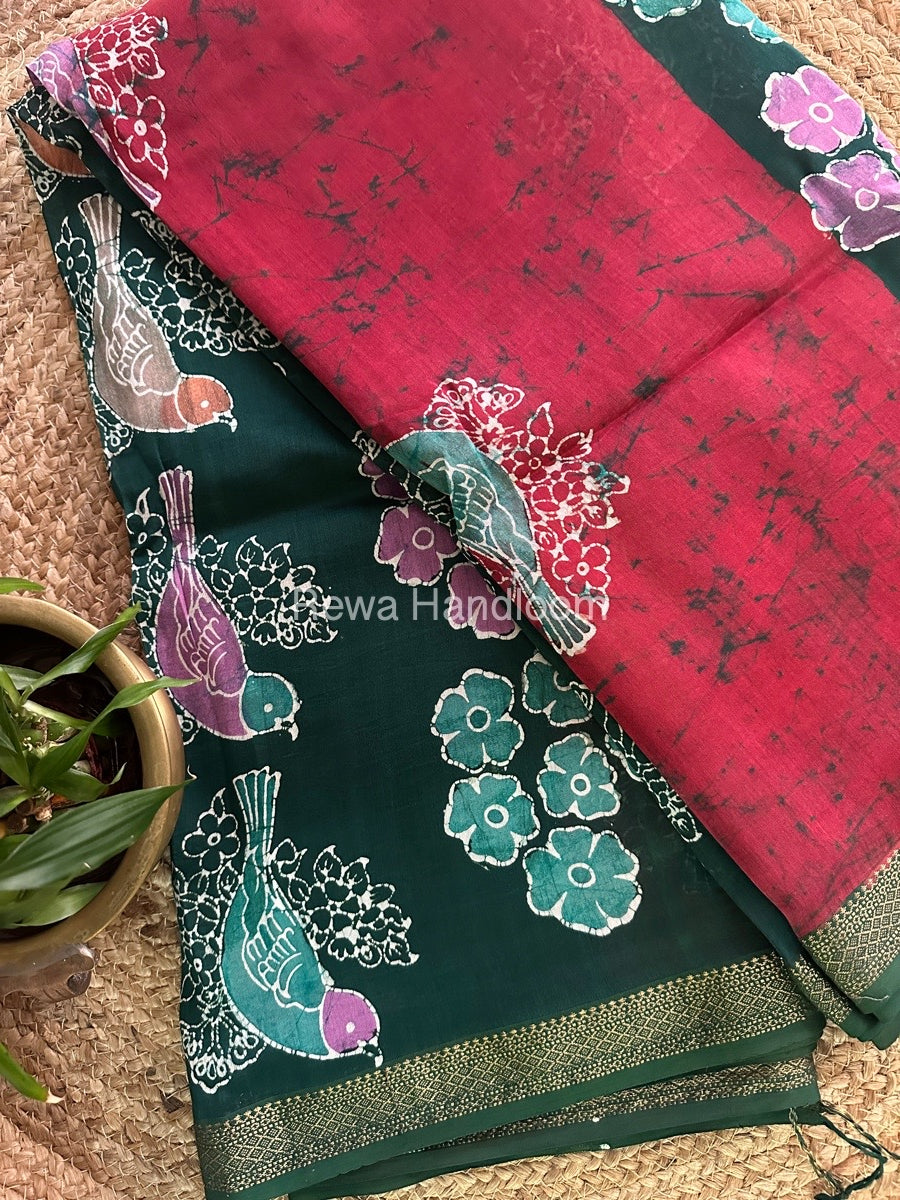 Maheshwari Batik Indonesian Print Saree