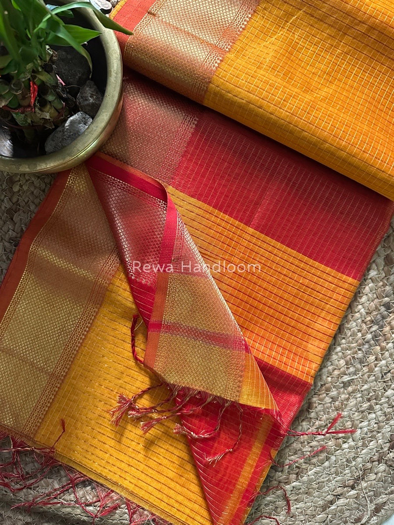 Maheshwari Zari Checks Saree