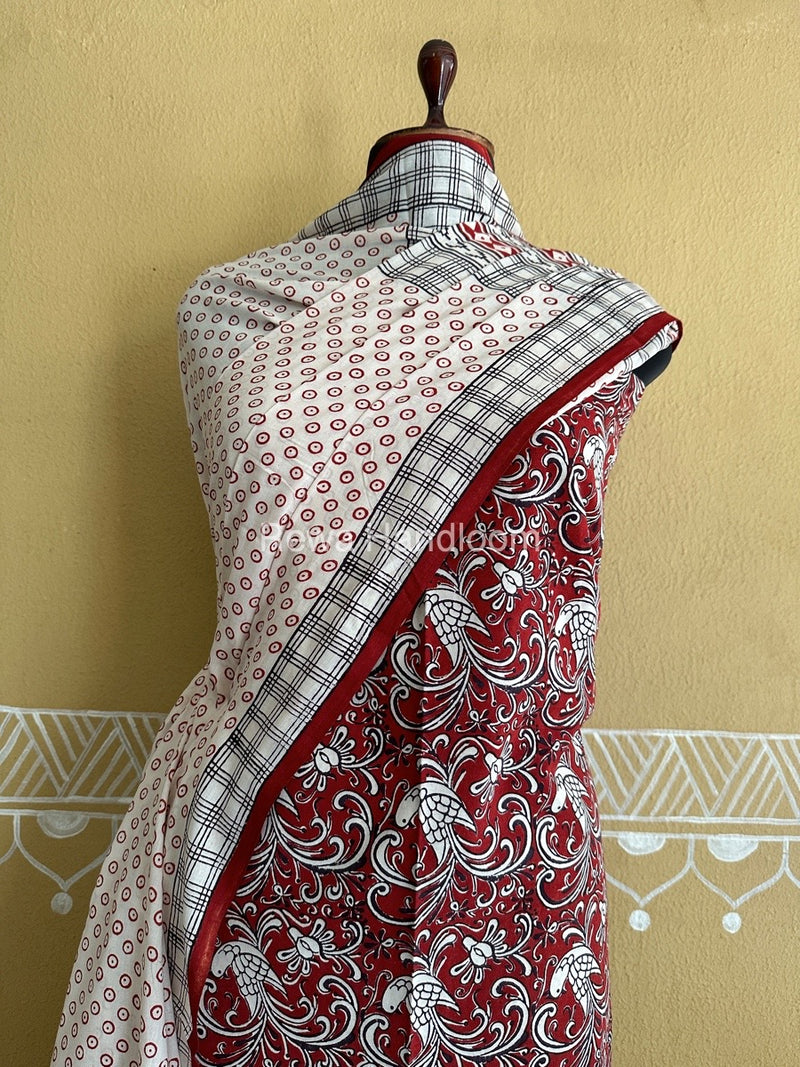 Red-White Bagh Print Cotton Suit BCSP0151