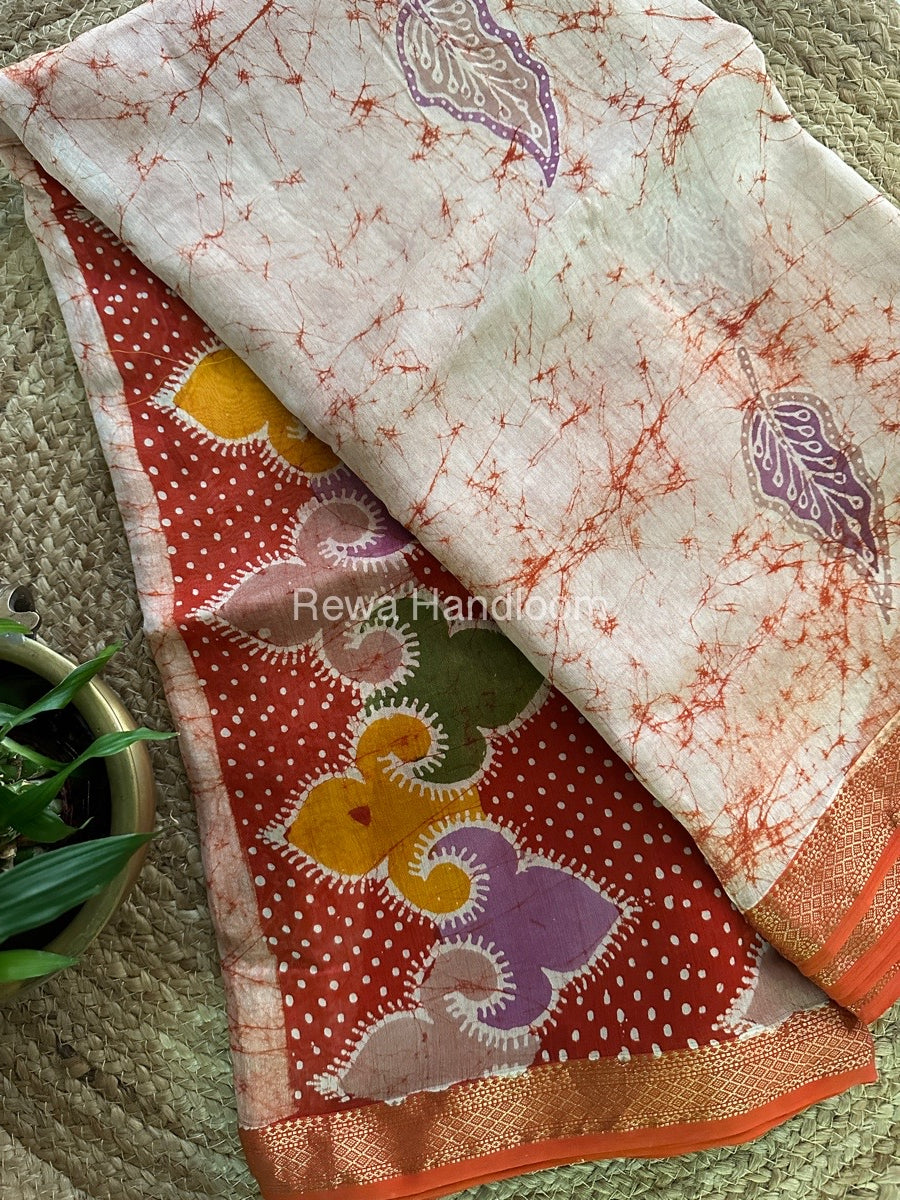 Maheshwari Batik Indonesian Print Saree