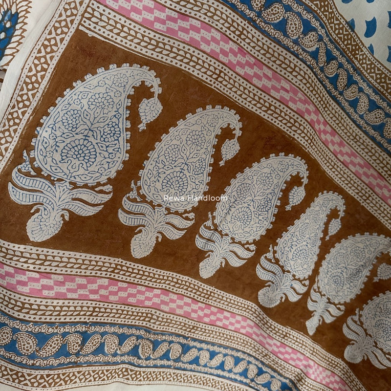 White-Brown Indigo Bagh Print Suit BCI049