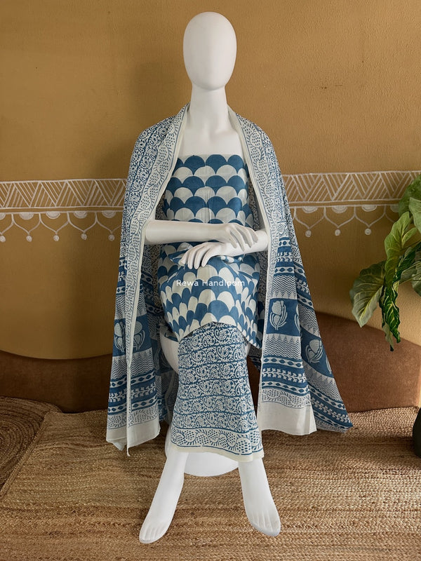 Indigo Bagh Print Suit