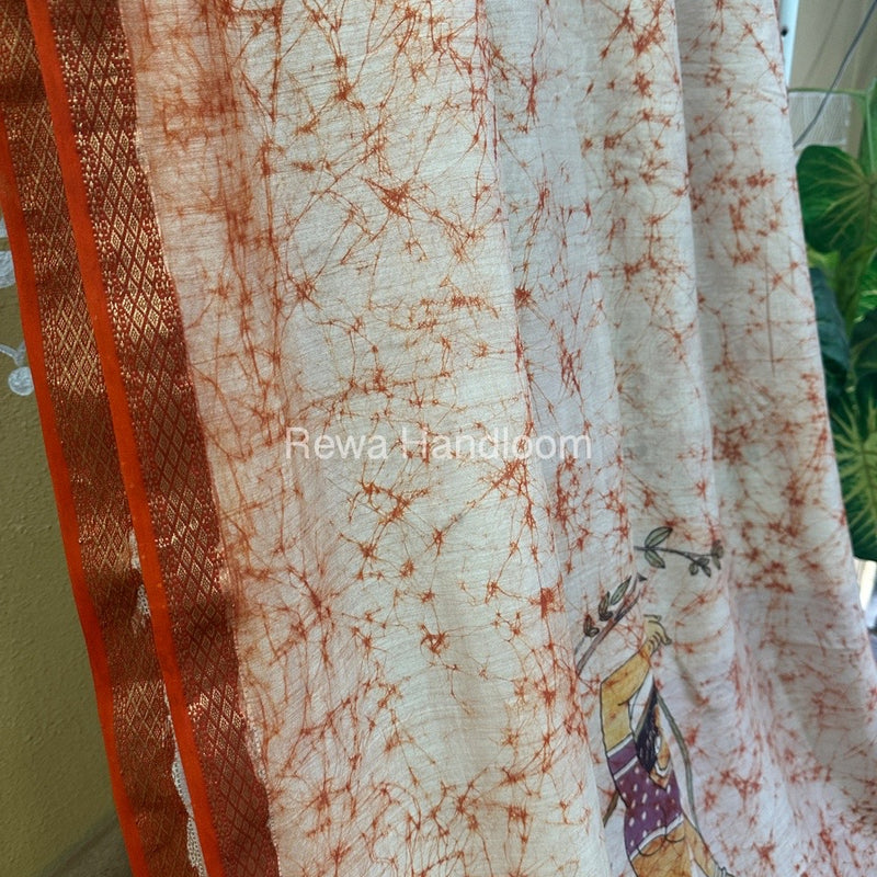 Maheshwari Handpainted Saree