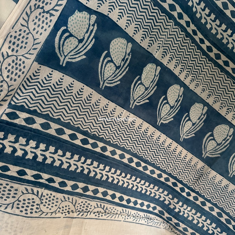 Blue-White Indigo Bagh Print Suit BCI050