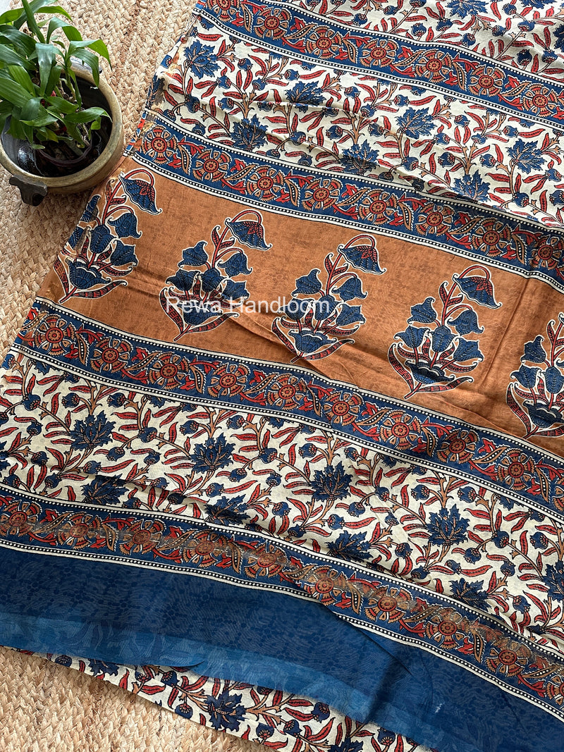 Cream Chanderi Silk Printed Saree CPS045