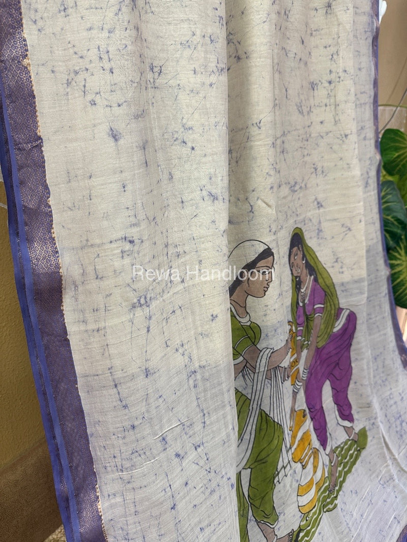 Maheshwari Handpainted Saree