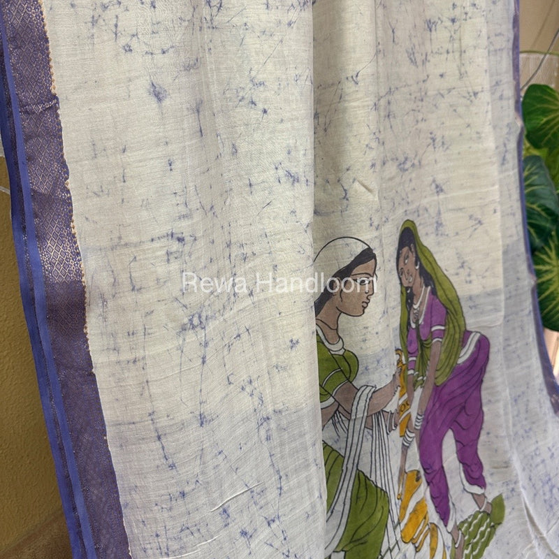 Maheshwari Handpainted Saree