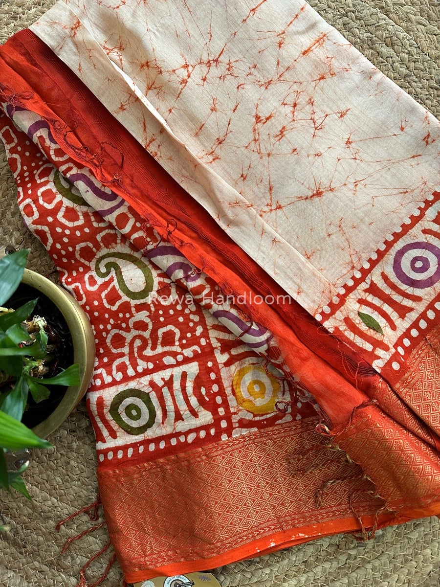 Maheshwari Batik Indonesian Print Saree 