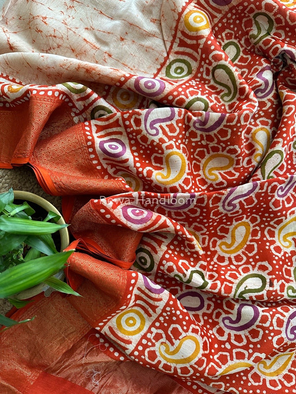 Maheshwari Batik Indonesian Print Saree