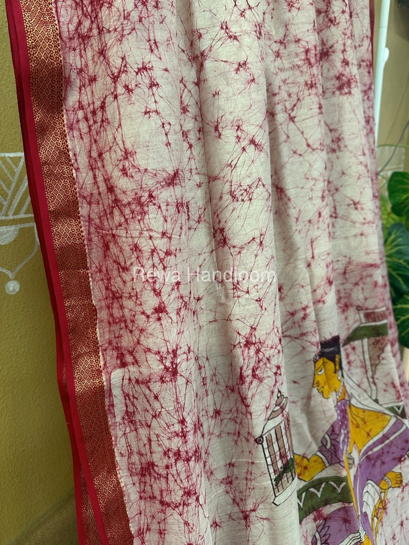 Maheshwari Handpainted Saree