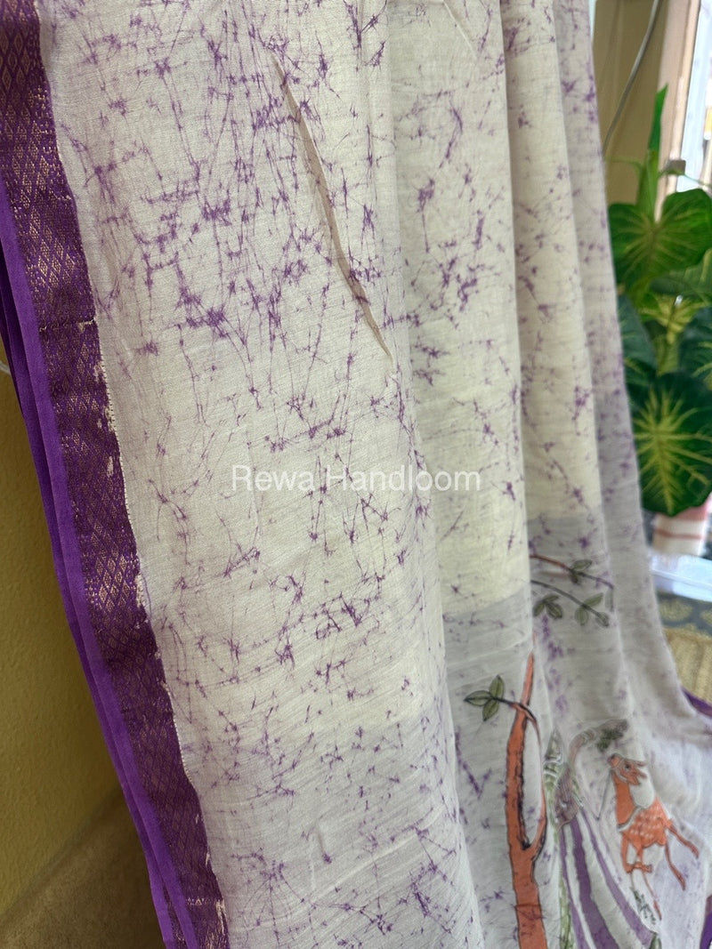 Maheshwari Handpainted Saree